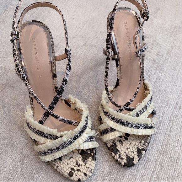 Snake Skin Heeled Sandals - Picture 3 of 5